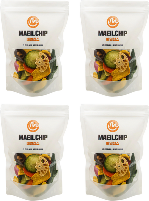 매일칩스 동결건조 9종 과일 야채 믹스칩 과자, 4개, 90g