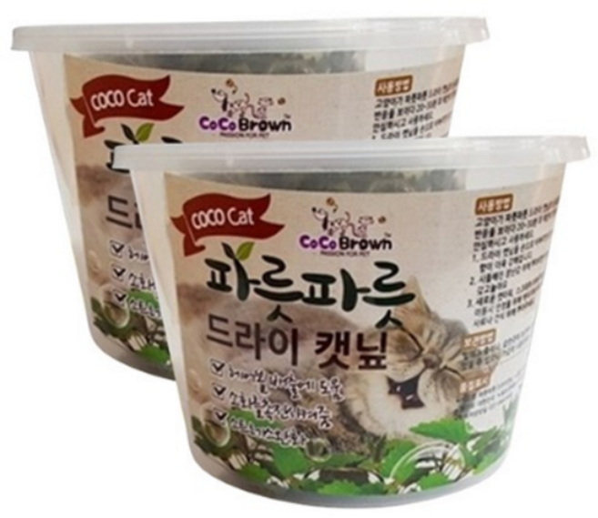 코코브라운 고양이 파릇파릇 드라이 간식, 캣닢, 22g, 2개