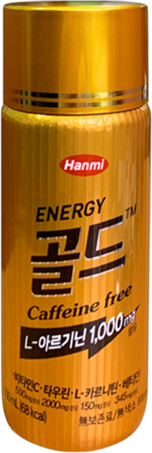 한미약품 에너지골드 카페인 프리 드링크 타우린 비타민c L아르지닌 함유, 100개, 100ml