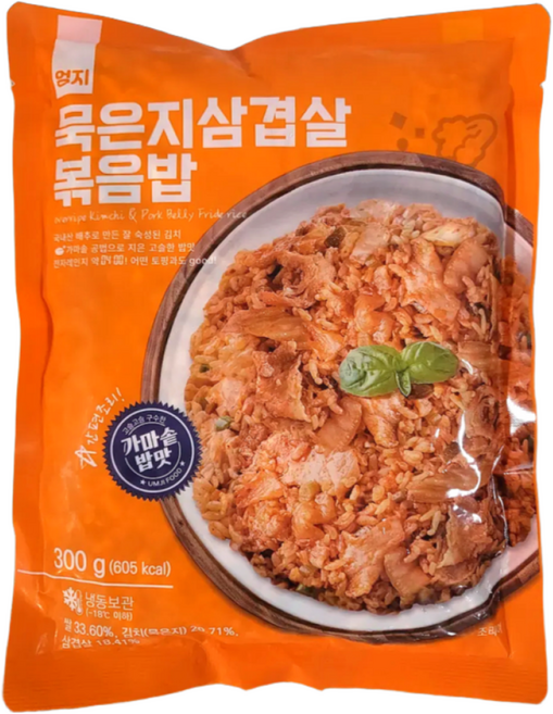 [당일출고] 고슬고슬 간편한 엄지 묵은지 삼겹살 볶음밥 300g 맛있는 냉동볶음밥 가정간편식 간단한요리, 10개