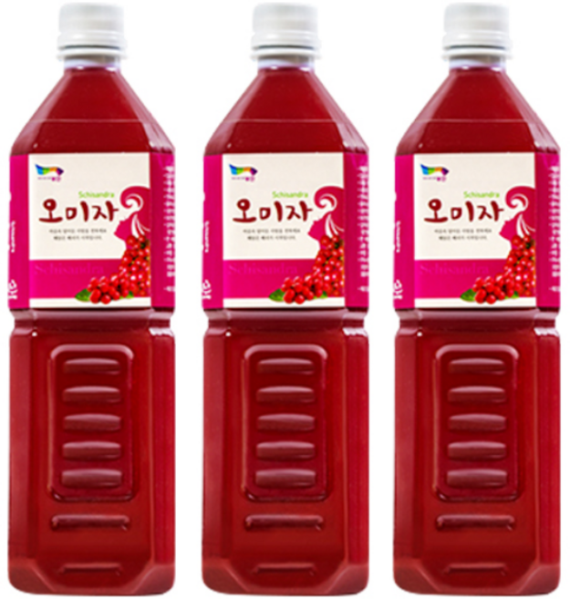 해담은베리 무설탕 무첨가 오미자원액 해담은베리 무설탕, 1L, 3개