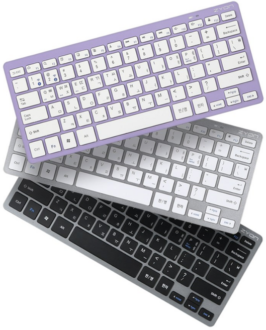 자이온 저소음 미니 멀티페어링 블루투스 무선 텐키리스 키보드, 블랙, BT-K1000, 제조사축