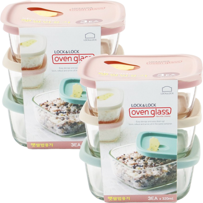 유니코시 락앤락 햇쌀밥내열유리용기 320ml 3p, 2세트
