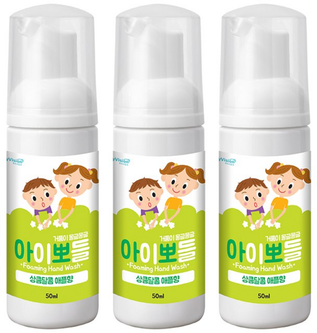 아이뽀들 핸드워시 애플향, 50ml, 3개