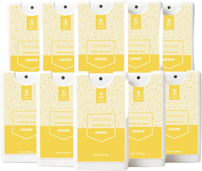 라비스코 휴대용 카드형 스프레이 손소독제 닥터포켓 상큼레몬 퍼퓸핸드새니타이저, 6개, 15ml