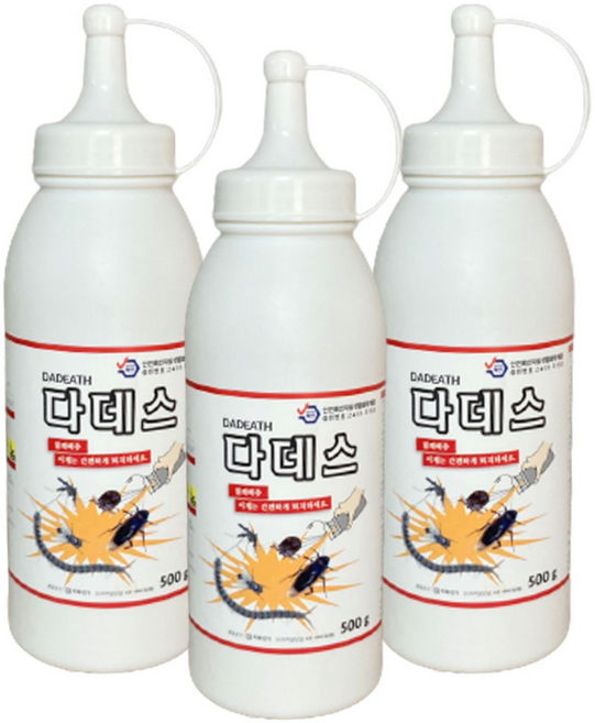 다데스 500g 초강력 가루형 지네약 돈벌레 개미 노래기 벌레퇴치제, 3개