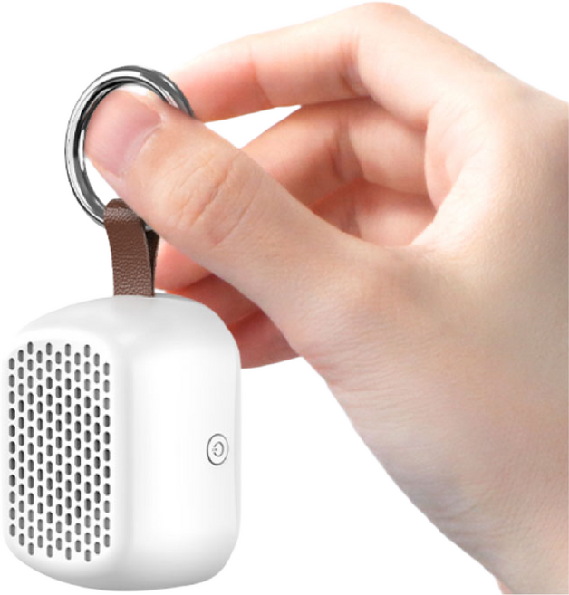 milli 초소형 블루투스 스피커 휴대용 마그넷 거치대 키링 셀피리모콘, 화이트
