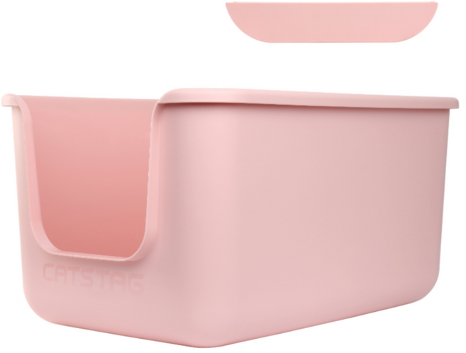 캣츠태그 묘래박스 고양이 화장실 오리지널 + 덧대, 핑크, 1개