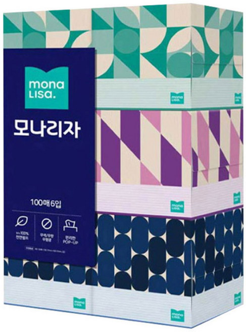 모나리자 미용티슈, 100매, 6개