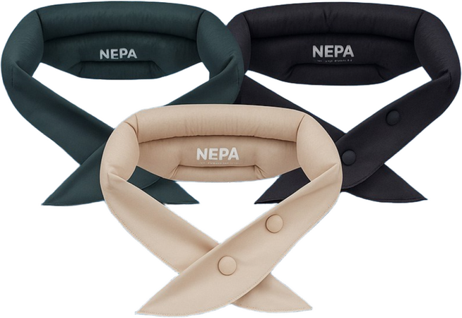 네파NEPA 세이프티 쿨링 스카프 넥쿨러 스넵형 여름 아이스 폴리머 냉감, 블랙, 1개