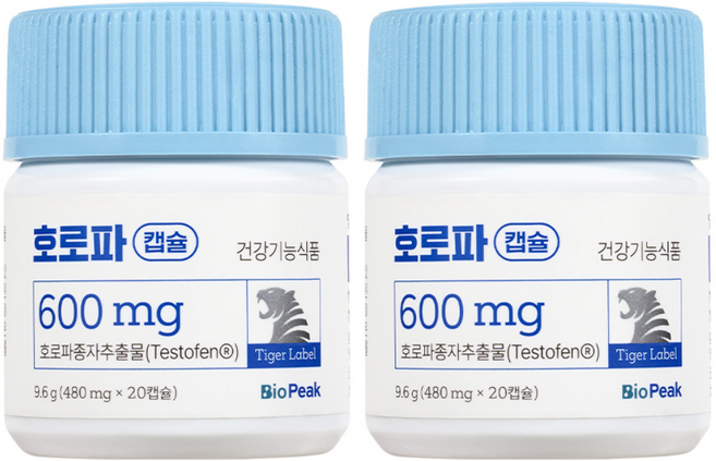 바이오피크 호로파 캡슐 남성 활력 갱년기 영양제, 2박스, 20정