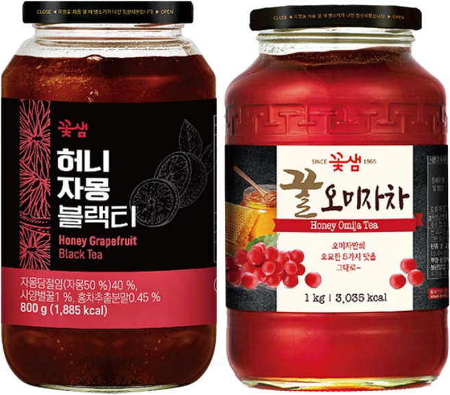 꽃샘 허니자몽블랙티 800g +꿀오미자차 1kg, 1개, 1개입