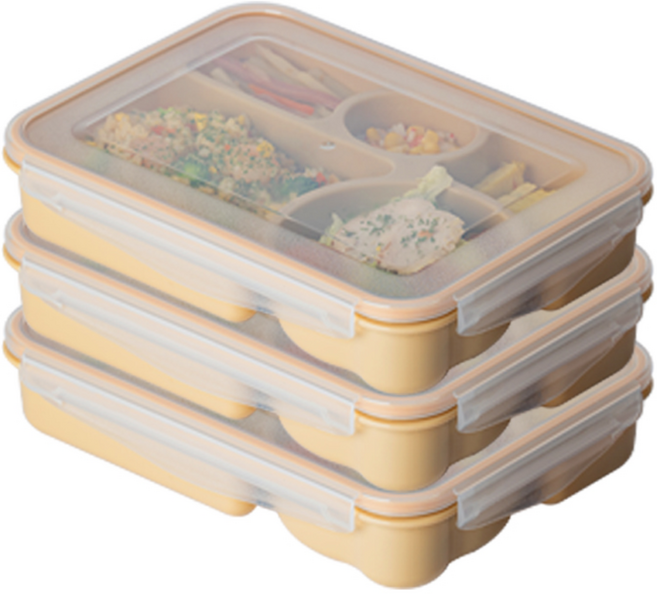 나누담 나눔 밀프랩 5구 도시락 밀폐용기, 3개, 단품