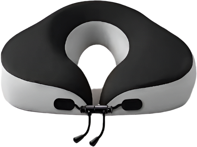 업드려 자는 베개 휴대융 귀눌림 방지 구멍 목 베개, 그레이, 1개