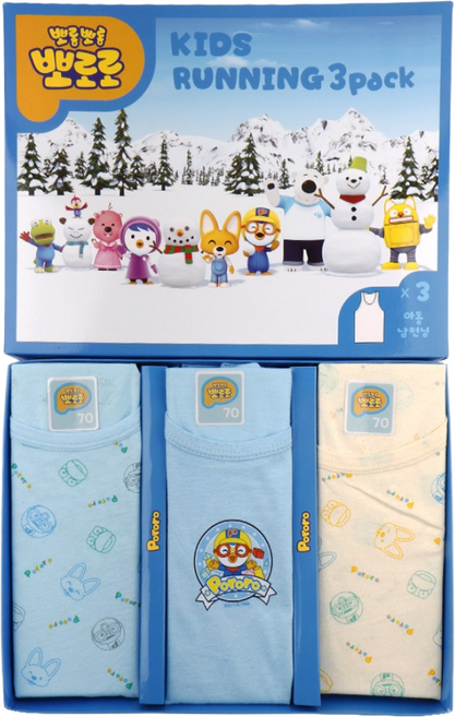 뽀로로 남아 순면 런닝 3매입