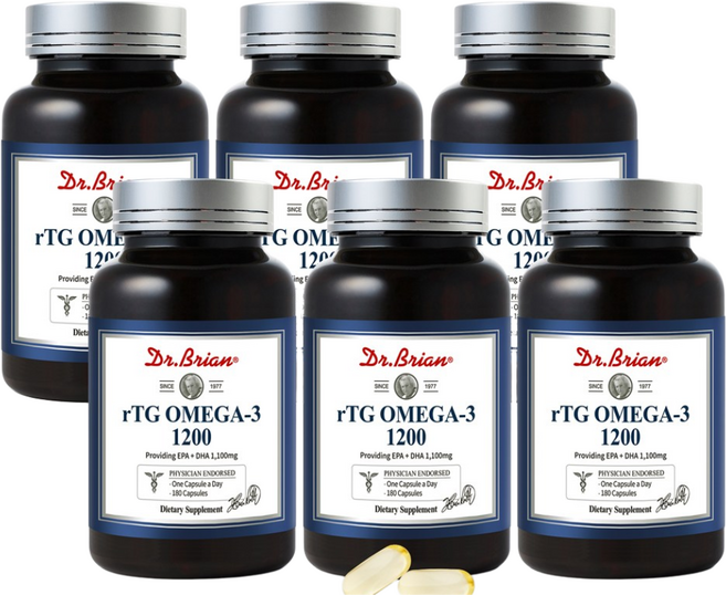 [6통] 닥터브라이언 알티지(rTG) 오메가3 1200 (총36개월분) EPA/DHA/앤초비, 6개, 180정