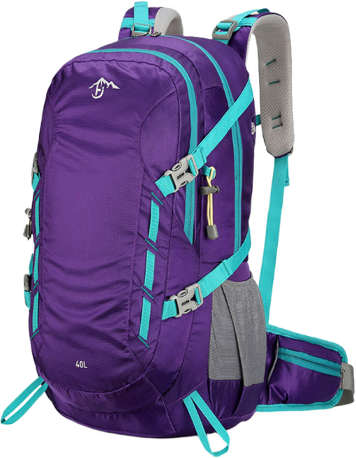 Aesero 등산배낭 아웃도어 초경량 대용량 40L 등산가방 남자 여성 배낭 백팩, 퍼플