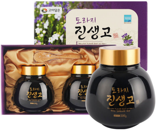 도라지진생고 500gx2병세트+보자기 엄격한품질관리 국내산도라지농축액 15가지귀한약재 건강선물, 500g, 2개