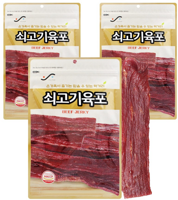 쇠고기육포 170g, 상세 설명 참조, 3개