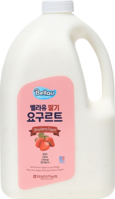 임실치즈농협 벨라유 딸기요구르트 대용량 2.3리터, 1개, 2.3L, 딸기 요구르트 2.3L