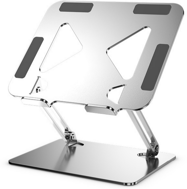 제이나인 노트북 거치대 메탈 쿨링홀 높이 각도 조절, 실버, 1개