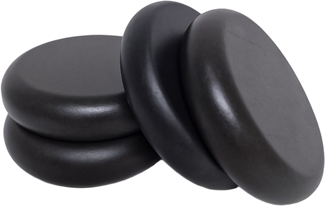 세광 마사지 테라피 괄사 핫스톤 화산석 현무암 8 x 8 cm, 원형마사지스톤, 4개