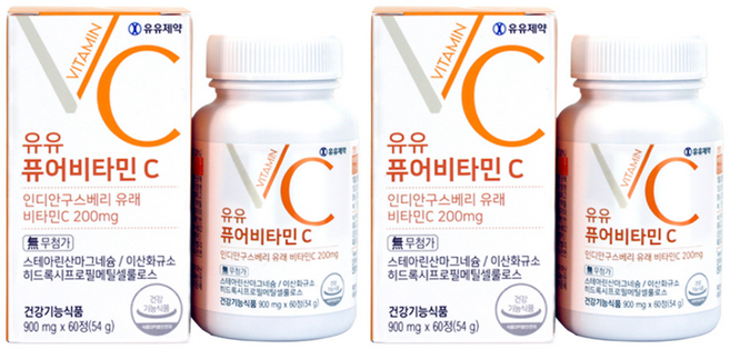 유유제약 퓨어비타민C, 60정, 2개