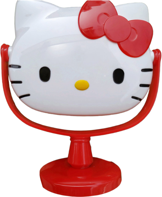 GOYES 산리오 헬로 키티 탁상 회전 거울 귀여운 소품, 붉은색