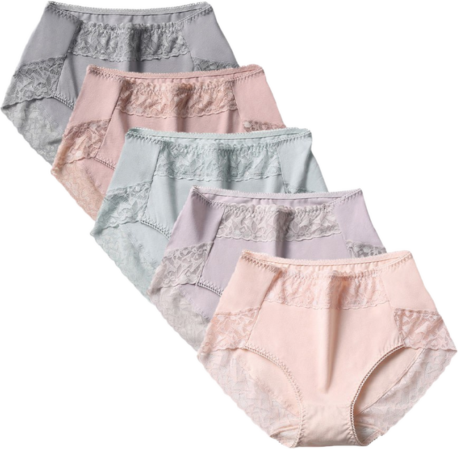 5매입! 여성 순면 풍성한 레이스 장식 팬티 - 착용감 최고! 일상 속 섹시한 란제리 속옷