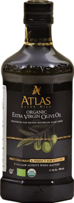 아틀라스 유기농 엑스트라버진 올리브유 산가 낮은 올리브오일, 1개, 500ml