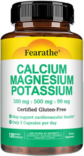칼슘 마그네슘 칼륨 - 심장과 뼈 건강을 위한 일일 보충제, 2개, 120정 - 쿠팡