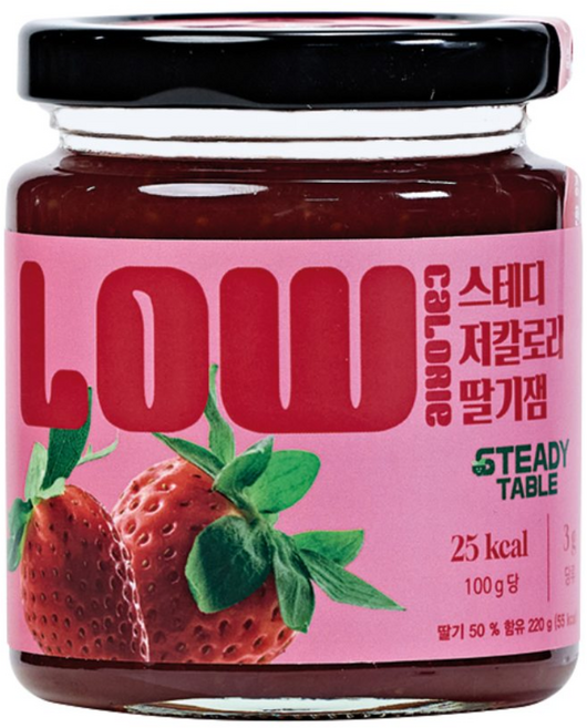 스테디 저칼로리 저당 딸기잼, 1개, 220g