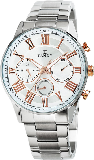 탠디 TANDY 클래식 남성용 멀티펑션 메탈시계 3713 로즈골드(탠디 쇼핑백 증정)