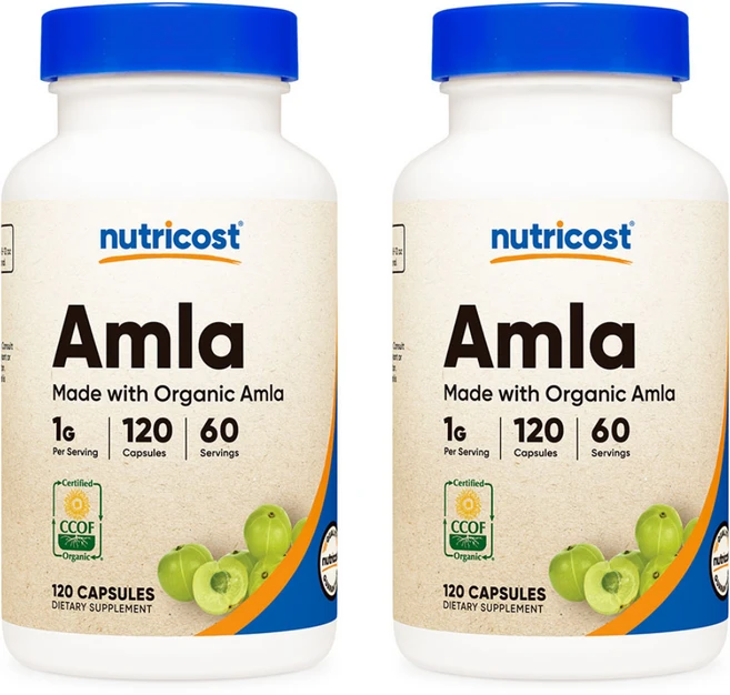 뉴트리코스트 오가닉 암라 Amla 500mg 120캡슐 2병, 120정, 2개 - 쿠팡
