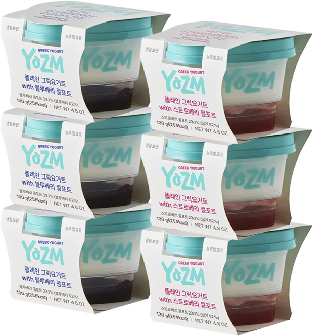 요즘 플레인with블루베리콩포트+플레인with딸기콩포트, 1개, 130g