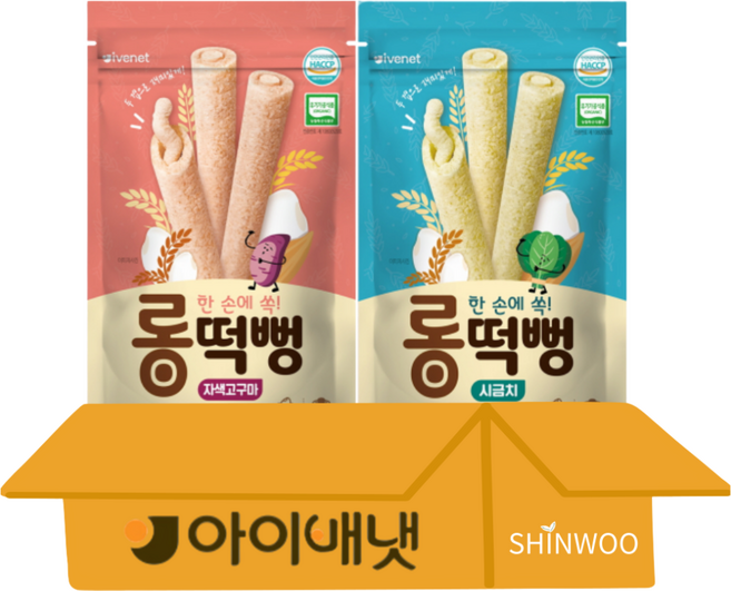 뉴아이배냇 롱떡뻥, 자색고구마+시금치, 30g, 1개