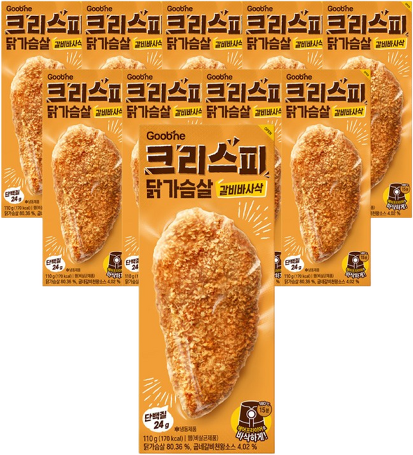굽네 크리스피 닭가슴살 갈비바사삭 110g, 10개