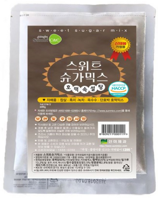 [선미c&c] 호떡잼 스위트슈가믹스 600g, 1개
