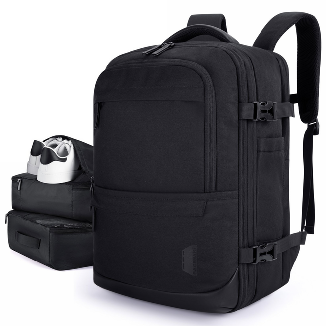 BAGSMART 여행용 백팩 확장형 대용량 노트북 등산 캠핑 백팩 파우치 증정