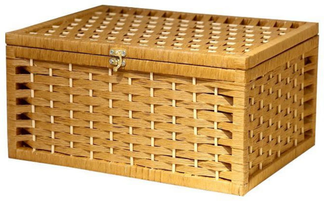 Deokol 독창성 등나무 수납함, 1개, 원목색