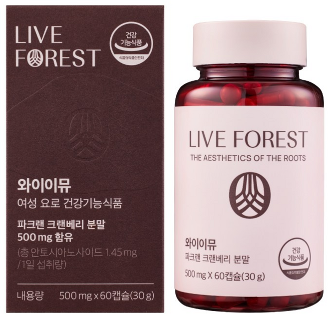 라이브포레스트 와이이뮤 요로 케어, 1박스, 60정