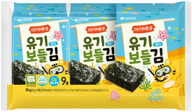 아이배냇 유기 보들김 멀티 9p, 김맛, 36g, 1개
