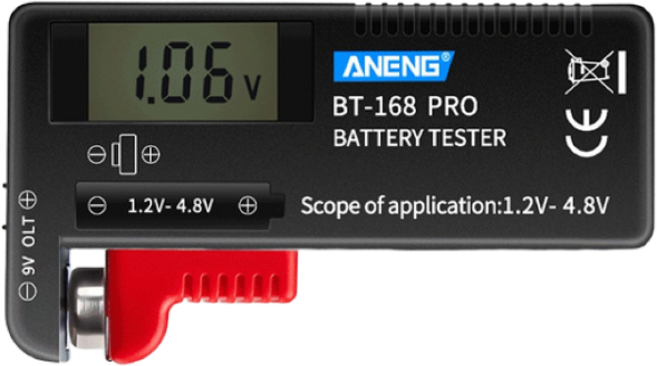배터리 테스터기 건전지 잔량확인 디지털 측정기 AA AAA 18650 9V 리모컨 장난감 전지 체크 교체 판단 배터리 측정기, 1개