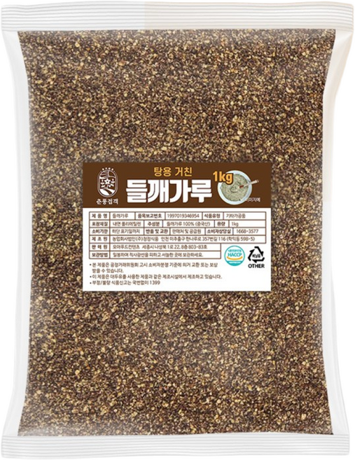 춘풍접객 탕용 거친 들깨가루 1kg (10개) 업소용 식당용 국밥 수제비 칼국수 미역국, 10개