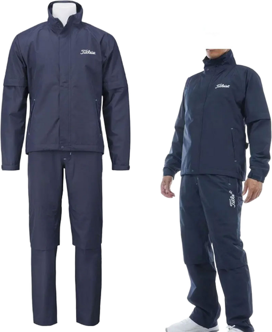 24SS 타이틀리스트 남성 골프 레인웨어슈트 상하세트 우비 방수 TLPMR980J 네이비, 1개