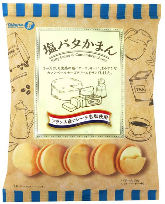 타카라 솔티버터&까망베르 치즈 샌드 쿠키 96g(중량변경), 1개, 108g