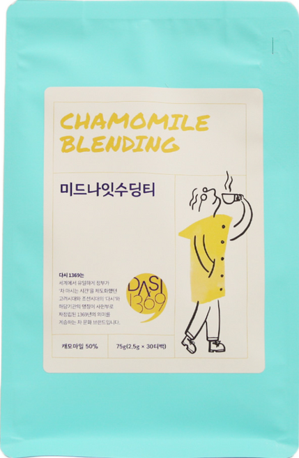 [다시1369] 미드나잇수딩티 30티백 II 2.5g 꽉 찬 사과향 카모마일 허브티, 30개입, 1개