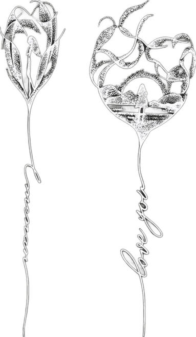 타투스티커 헤나 문신 레터링 오래가고 빛반사 없는 타투, HC-059 11x18cm, 1개