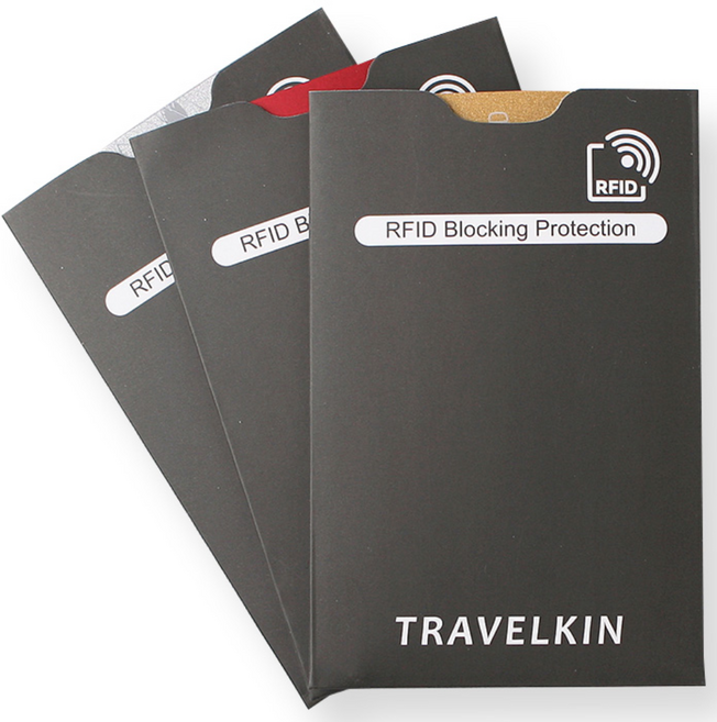트래블킨 해킹방지 카드슬리브 3개1세트. RFID 홀더