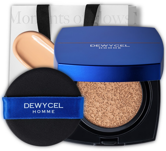 듀이셀 옴므 UV트루커버 쿠션 모공커버 SPF50 PA+++, 1개, 1호 트루아이보리